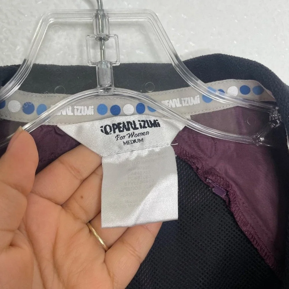 Pearl Izumi Womens Cycling Jacket Medium Burgundy Grey Reflective Windbreaker
